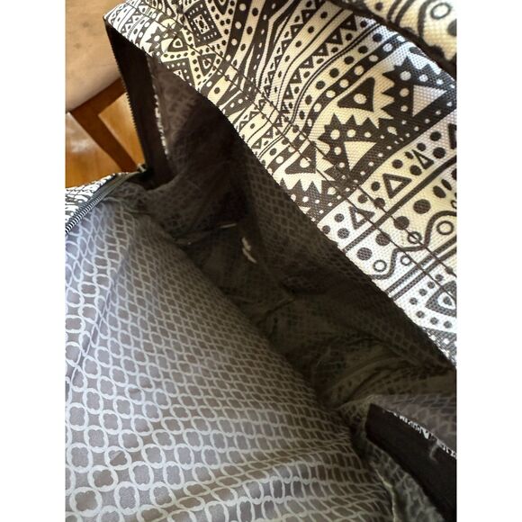 J World Sundance 20 inch Rolling Backpack Black and White Tribal print GUC - Picture 4 of 9